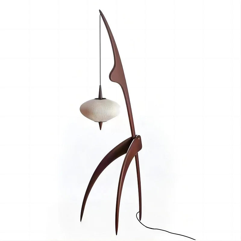 Modern floor lamp with unique design on a white background